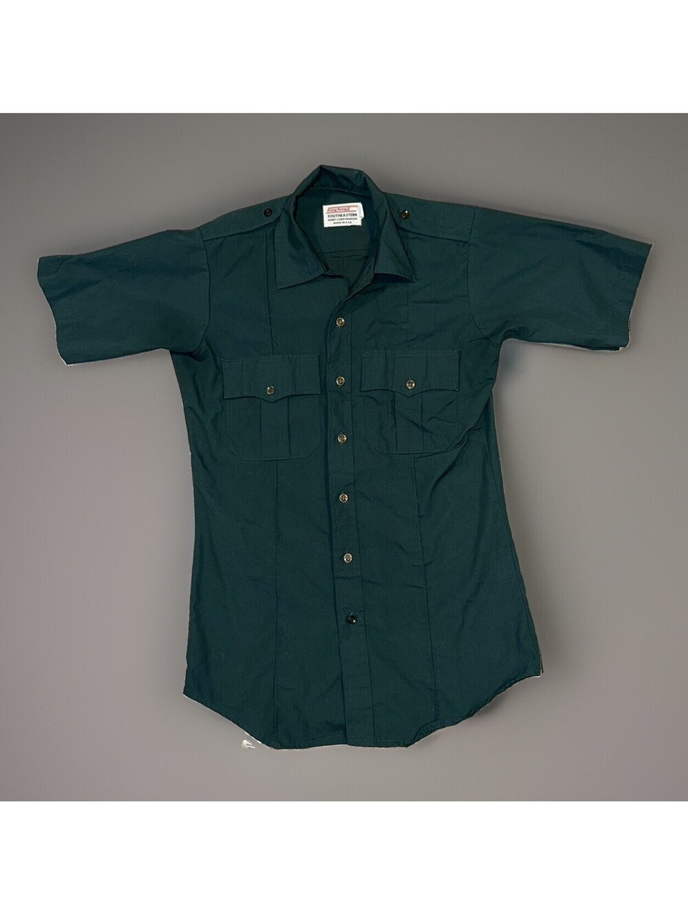 Vintage Southeastern Shirt Corp Code 3 Police Uniform Shirt Green Short  Sleeve